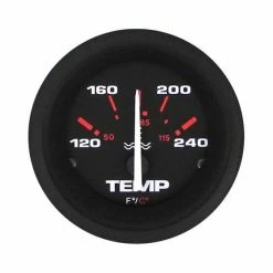 Motor Accessories Veethree Black Amega Water Temperature Gauge